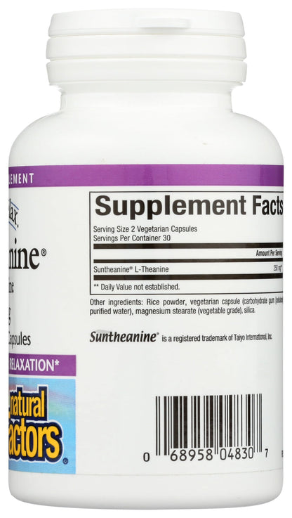 Natural Factors Stress-Relax Suntheanine L-Theanine 125 mg - 60 Capsules