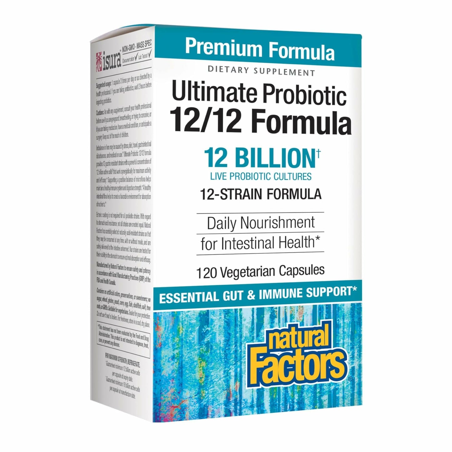 Natural Factors Ultimate Probiotic 12/12 Formula — Digestive Health & Immunity Support | 120 Veggie Capsules