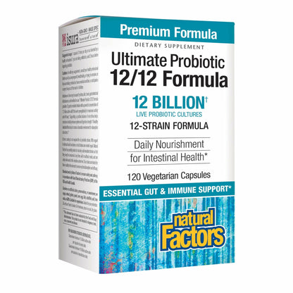 Natural Factors Ultimate Probiotic 12/12 Formula — Digestive Health & Immunity Support | 120 Veggie Capsules