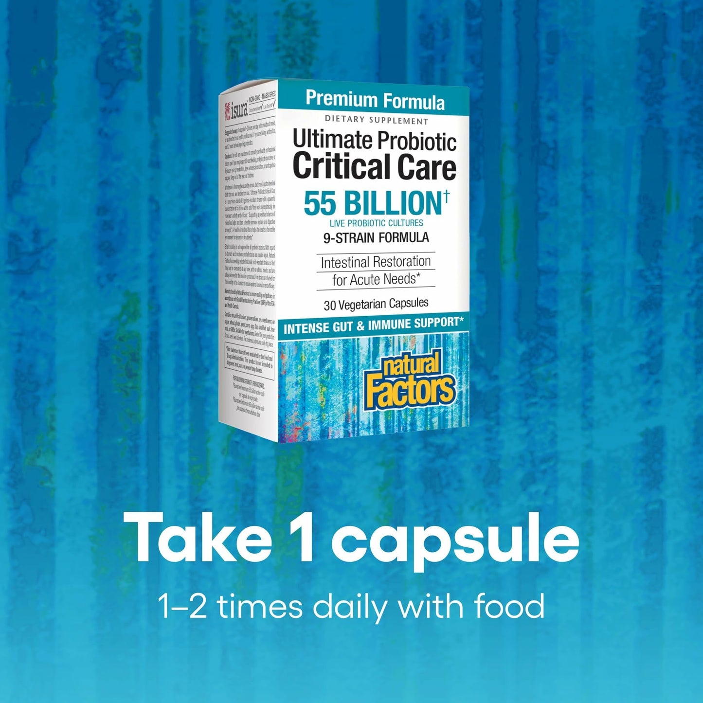 Natural Factors Ultimate Probiotic Critical Care – 9 Strains, 55 Billion CFU, Supports Intestinal Restoration