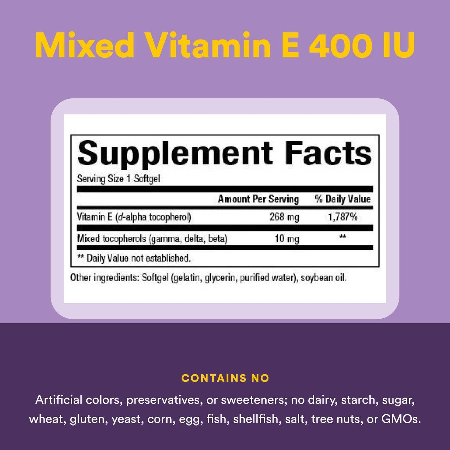 Natural Factors Vitamin E 400 IU Softgels – Antioxidant Support & Heart Health | 240 Softgels