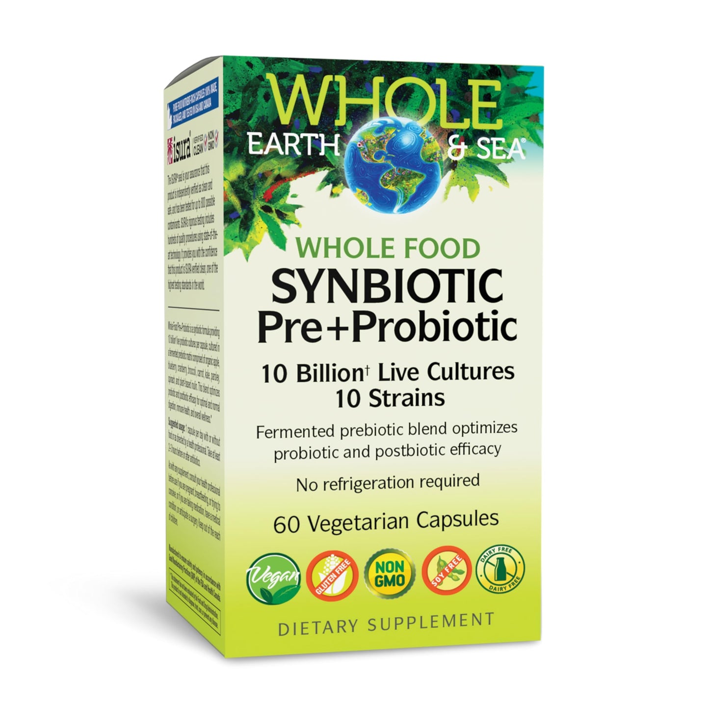 Natural Factors Whole Earth & Sea Synbiotic Pre + Probiotic, 60 Vegetarian Capsules