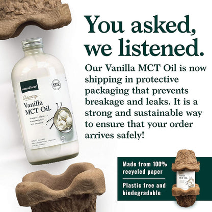 Natural Force Creamy Vanilla MCT Oil - Non-Dairy, Keto Certified, 16 oz