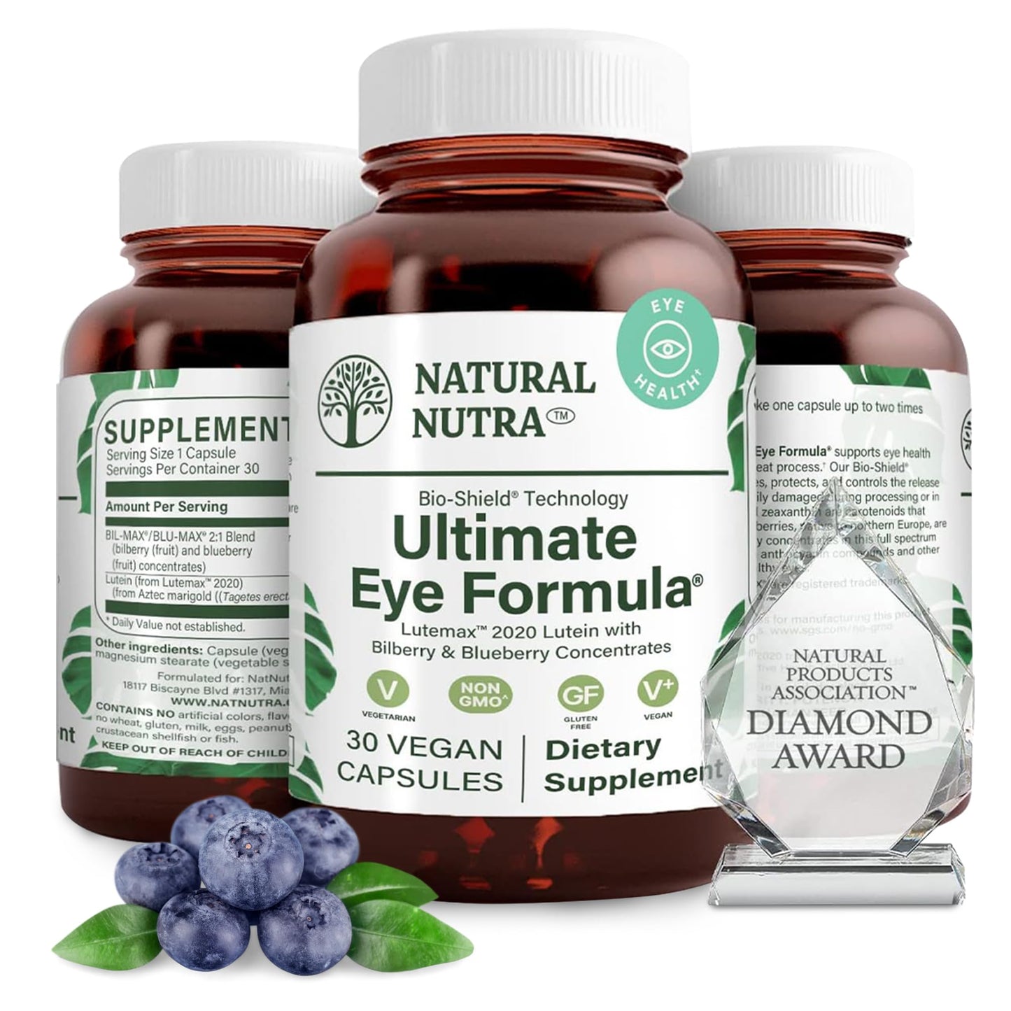 Natural Nutra Ultimate Eye Health | Bilberry & Blueberry Vision Support