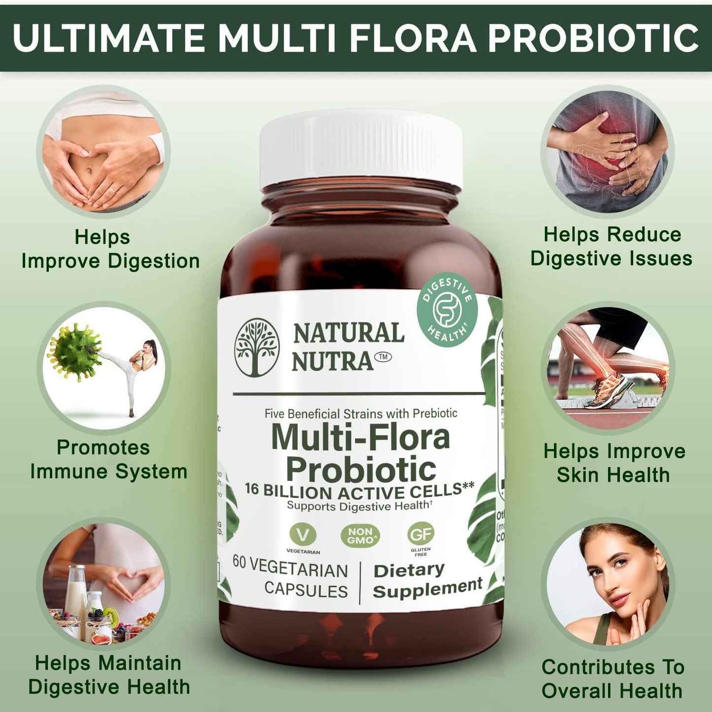Natural Nutra Ultimate Flora Probiotic – 60 Capsules