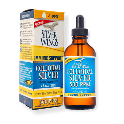 Natural Path Silver Wings Colloidal Silver 500ppm – Immune Support (4 oz Dropper)