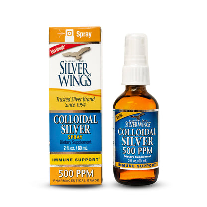Natural Path Silver Wings Colloidal Silver - Extra Strength 500ppm 2oz Spray