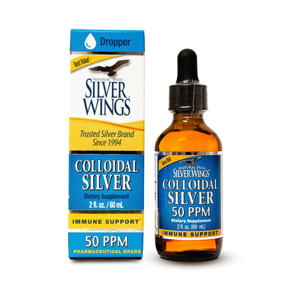 Natural Path Silver Wings Colloidal Silver 50ppm – Immune Support (2 oz Dropper)
