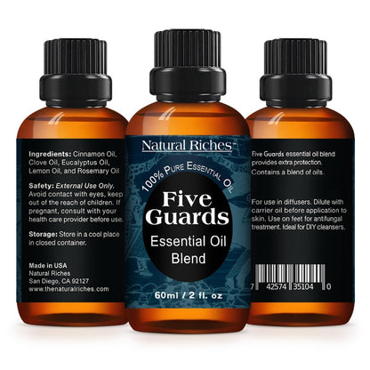 Natural Riches Five Guards Essential Oil Blend 2oz | Aromatherapy & Diffuser