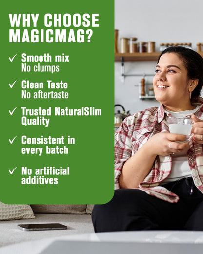 NaturalSlim Magicmag Pure Magnesium Citrate Powder – Stress, Constipation, Muscle, Heart Health, and Sleep Support | Natural Strawberry & Lime Flavored Magnesium Supplement - 8oz Drink Mix (Solo)