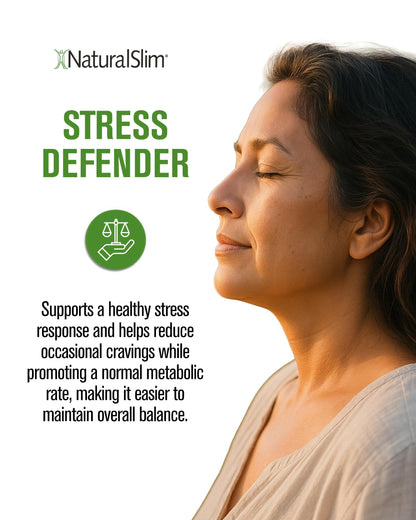 NaturalSlim Stress Defender – Stress Relief & Cortisol Support | 3-Pack, 180 Vegetarian Capsules