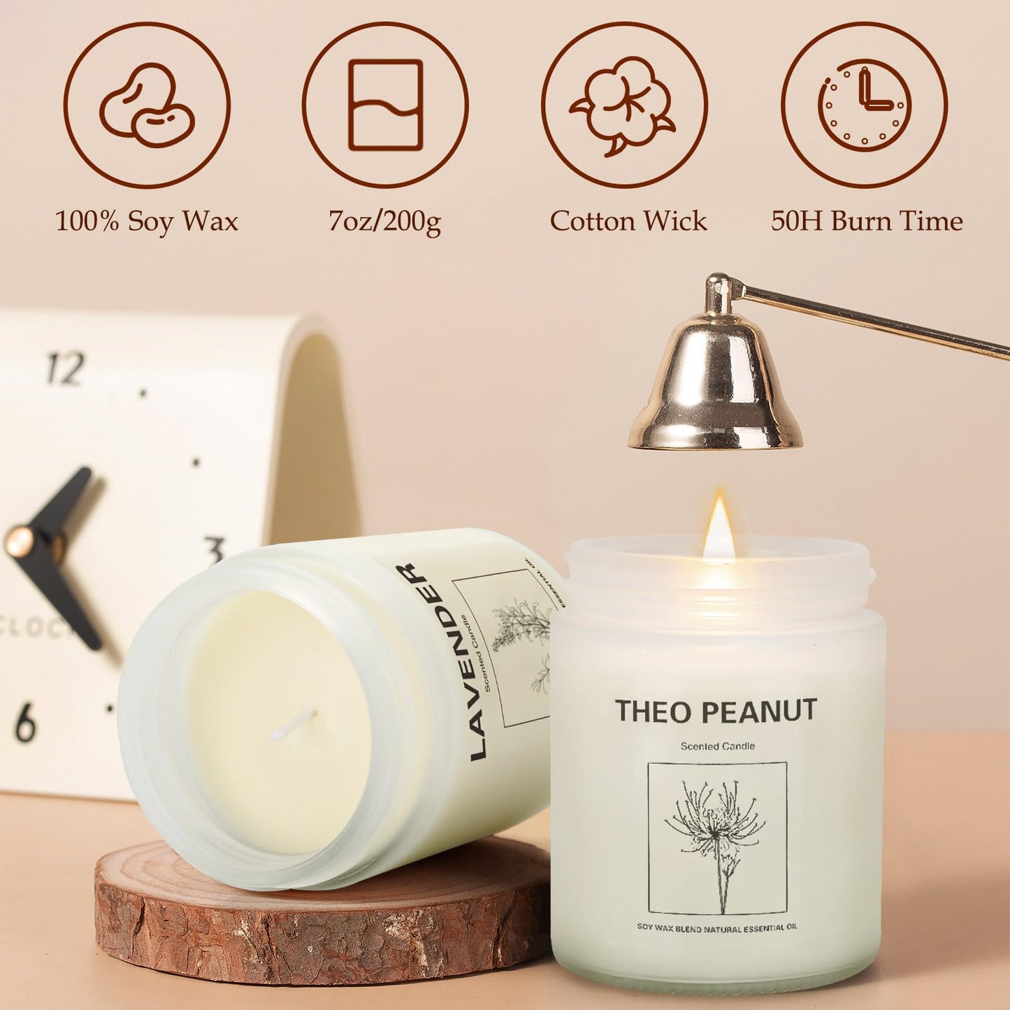 Lavender Candle Gift Set – 6-Pack, Natural Soy Wax Candles