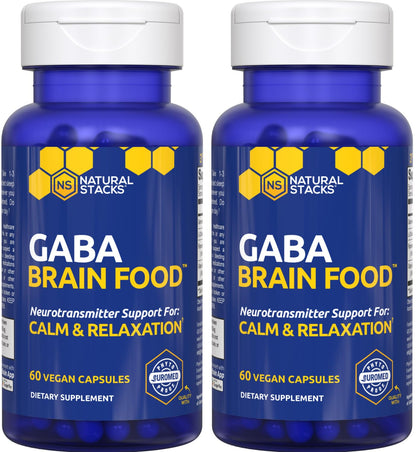 Natural Stacks GABA Brain Food - Calm & Sleep Support, 120 L-Citrulline Capsules