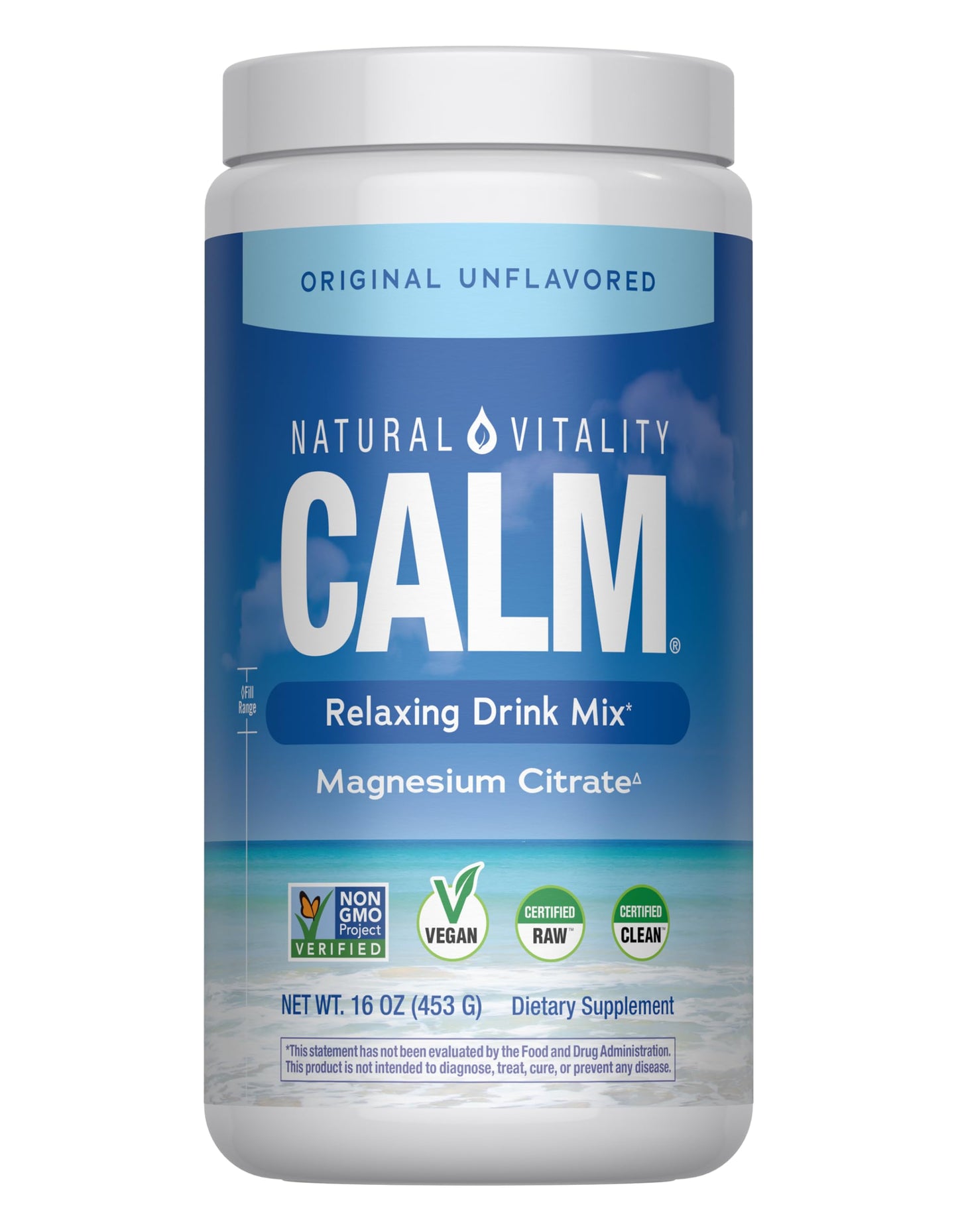 Natural Vitality CALM Magnesium Drink Mix - 16 oz | Gluten Free, Vegan, Non-GMO