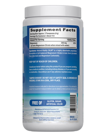Natural Vitality CALM Magnesium Drink Mix - 16 oz | Gluten Free, Vegan, Non-GMO