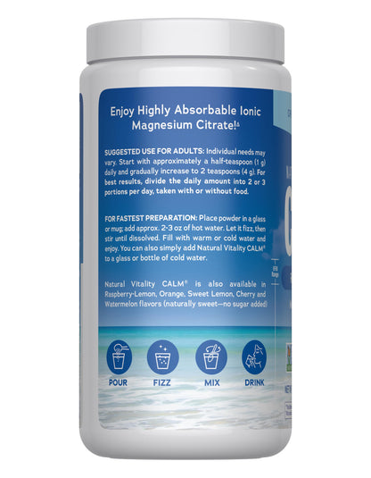 Natural Vitality CALM Magnesium Drink Mix - 16 oz | Gluten Free, Vegan, Non-GMO