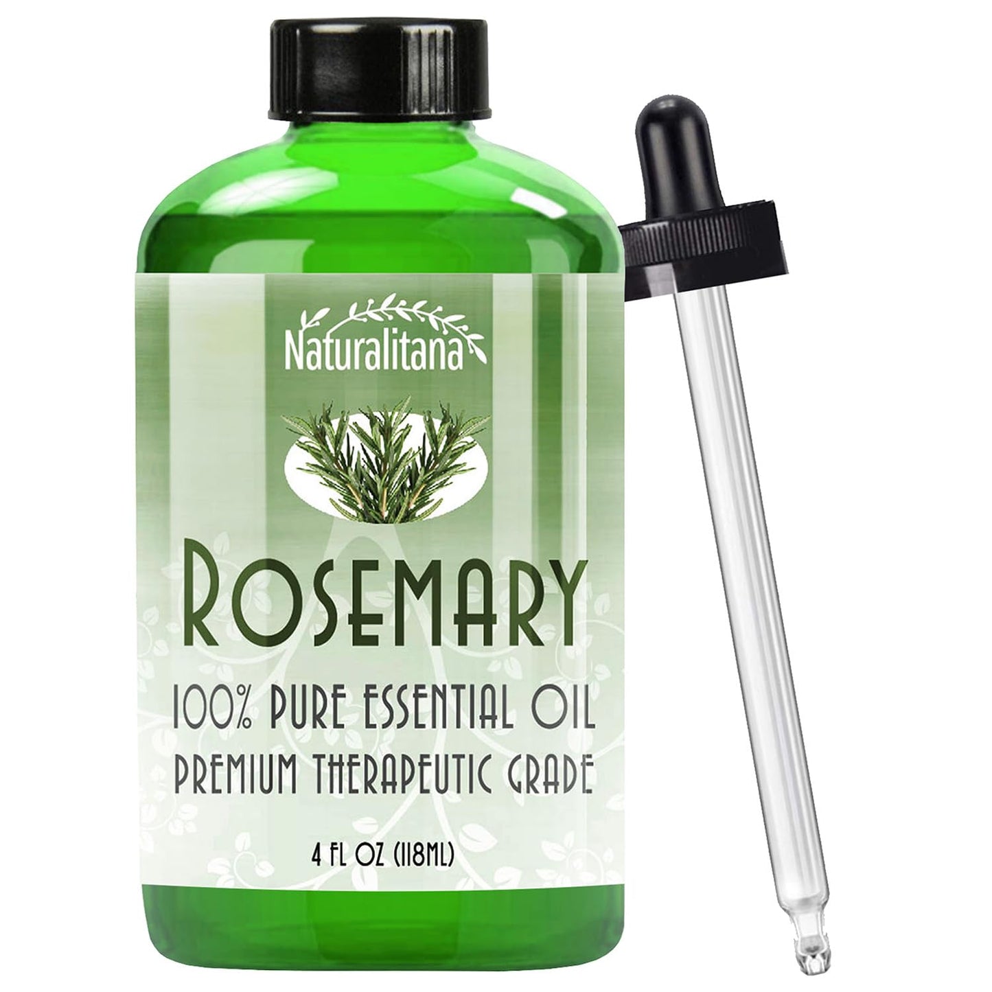 Naturalitana Rosemary Essential Oil - Therapeutic Grade for Aromatherapy, Diffuser & Hair Growth - 4 fl oz