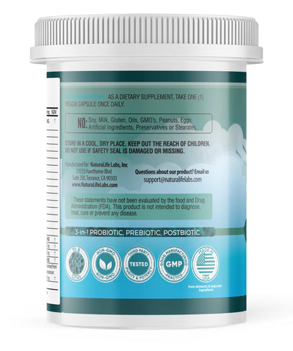 NaturaLife Probiotics 70B CFU – 15 Strains | 3-in-1 Formula – 30 Vegan Capsules