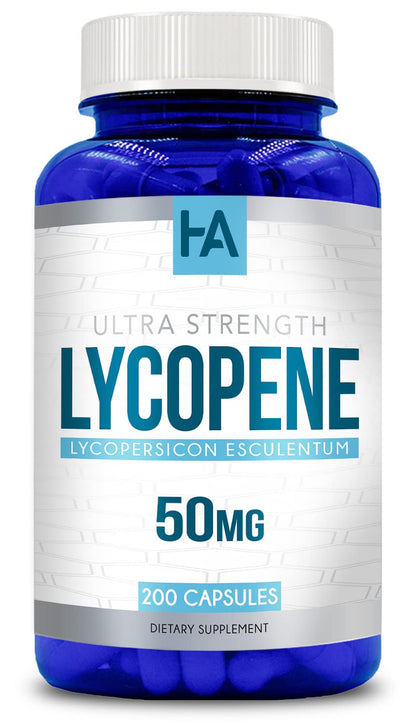 Naturally Derived Lycopene Supplement | Tomato-Based 50mg | Heart & Prostate Support | Vegan Non-GMO & Made in USA | 200 Veggie Capsules