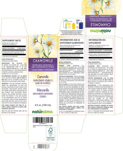 Naturalma German & Roman Chamomile Tincture - Alcohol-Free, Vegan (4 fl oz)