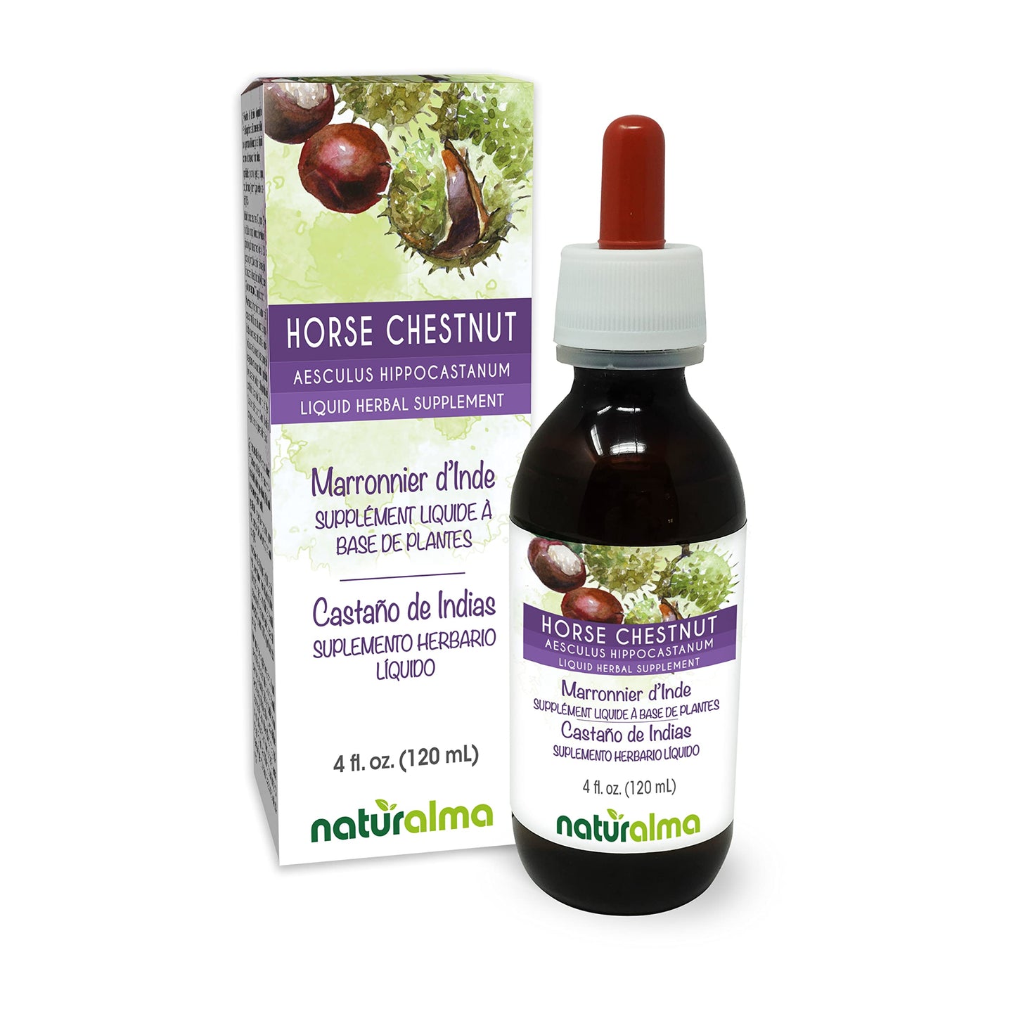 Naturalma Horse Chestnut Seed Tincture – Alcohol-Free, 4 fl oz | Vegan Herbal Supplement