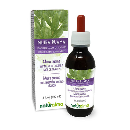 Naturalma Muira Puama Bark Tincture (Alcohol-Free) - 4 fl oz Drops | Vegan Herbal Supplement