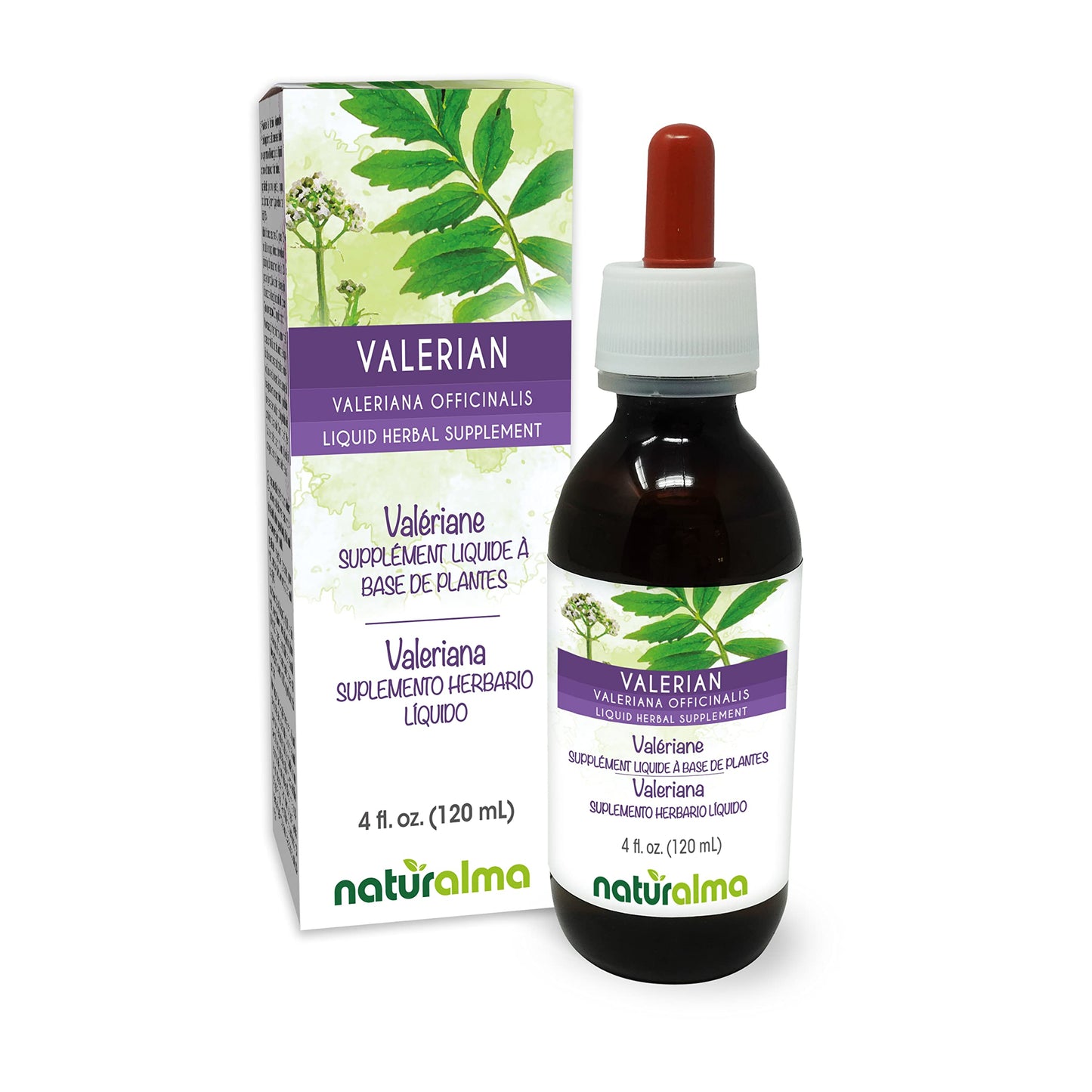 Naturalma Valerian Root Tincture - Alcohol-Free 4 oz Drops | Vegan, Made in Italy
