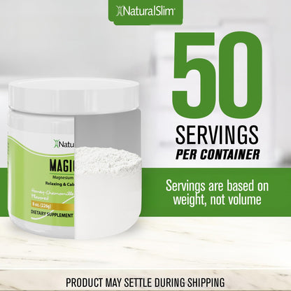NaturalSlim MagicMag Magnesium Citrate Powder – Stress, Sleep & Heart Health Support | Honey Chamomile Drink Mix 8oz (Solo)