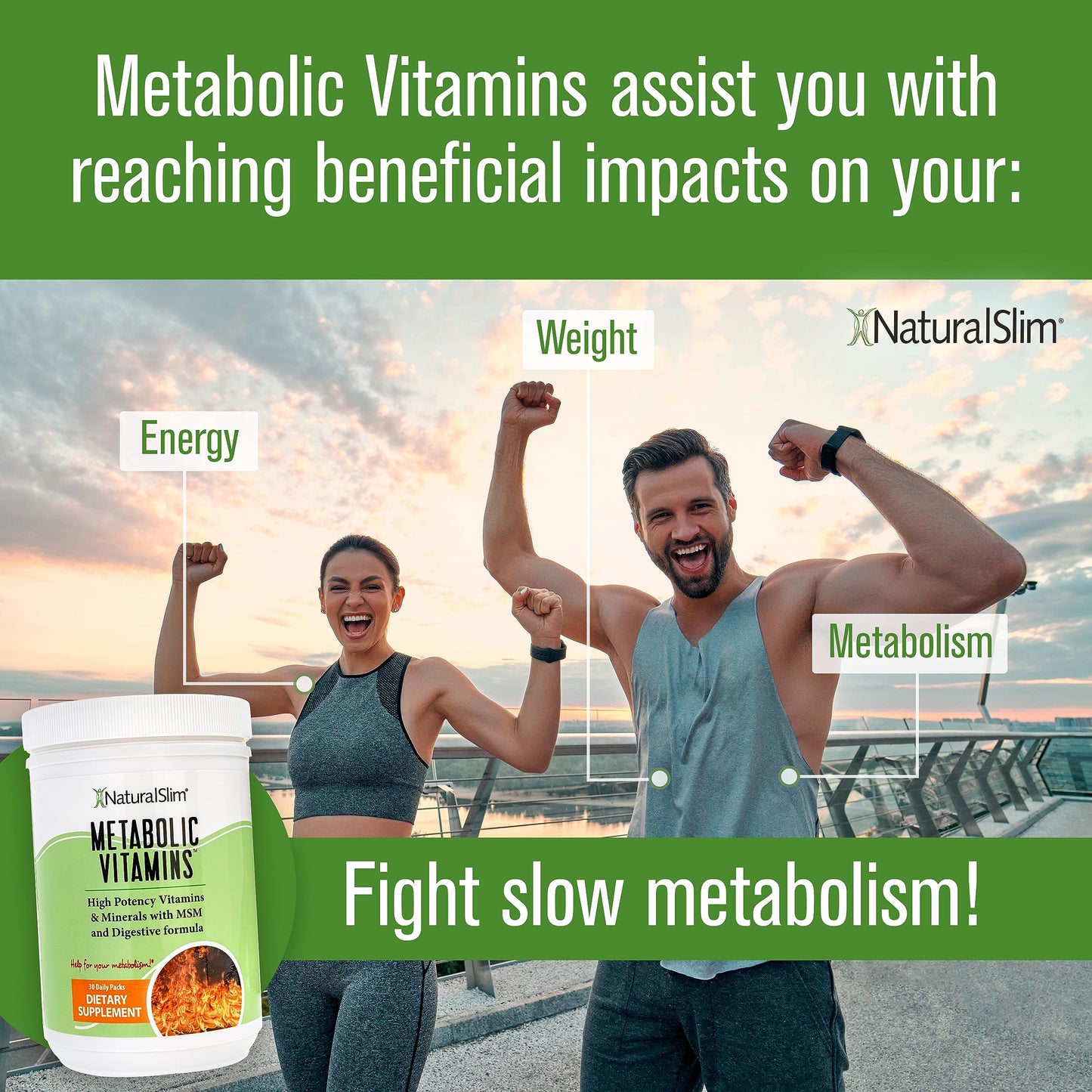 NaturalSlim Metabolic Vitamins | Multivitamin for Energy, Metabolism & Nutrient Absorption | 30-Pack