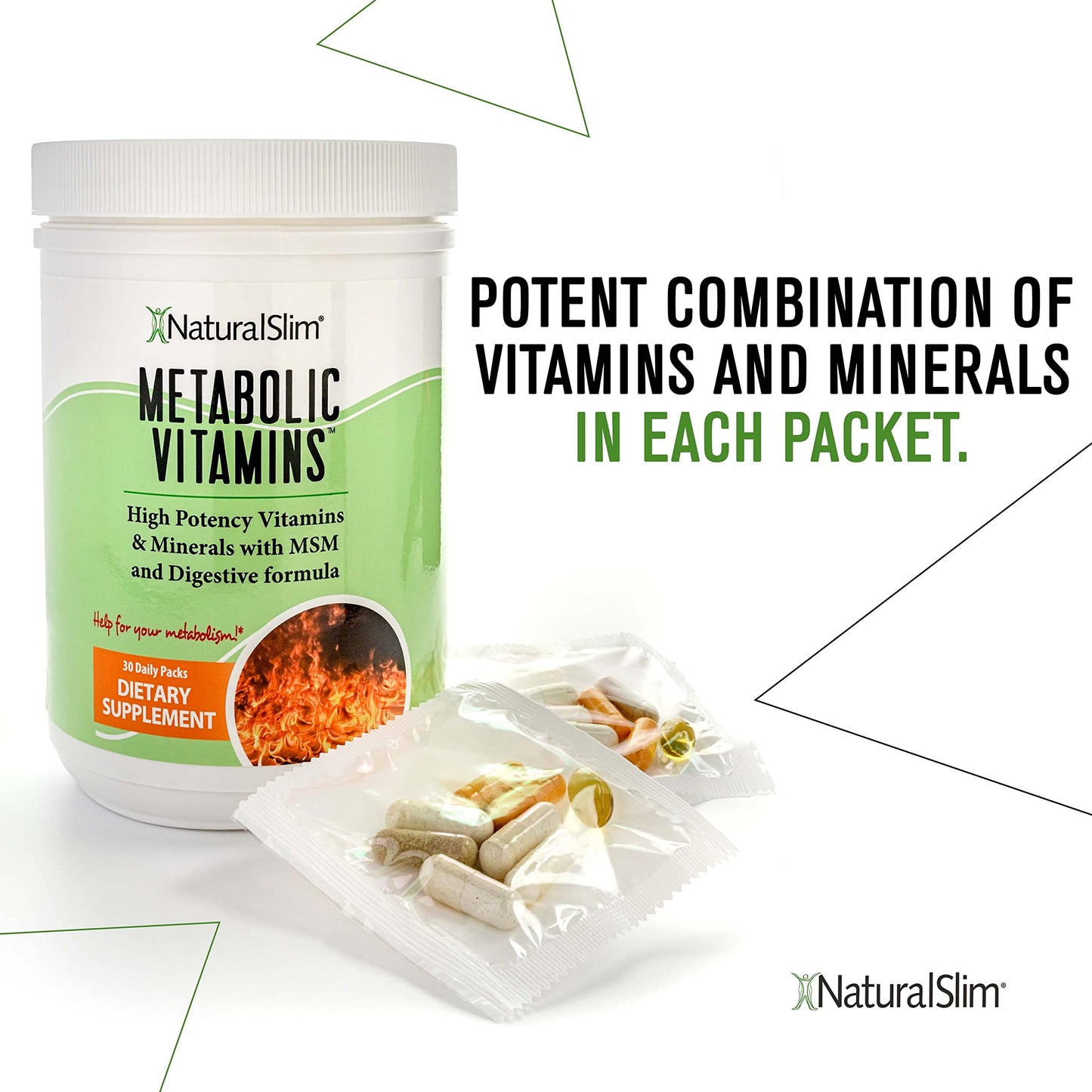 NaturalSlim Metabolic Vitamins | Multivitamin for Energy, Metabolism & Nutrient Absorption | 30-Pack