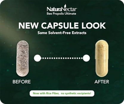 NaturaNectar Ultimate Bee Propolis Capsules - NSF Certified, Gluten-Free (60pcs)