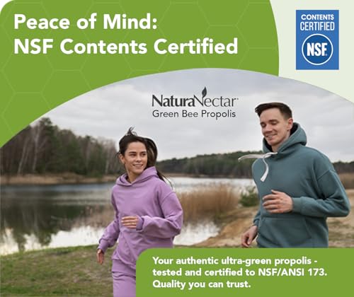 NaturaNectar Green Bee Propolis Capsules – NSF Certified, Gluten-Free
