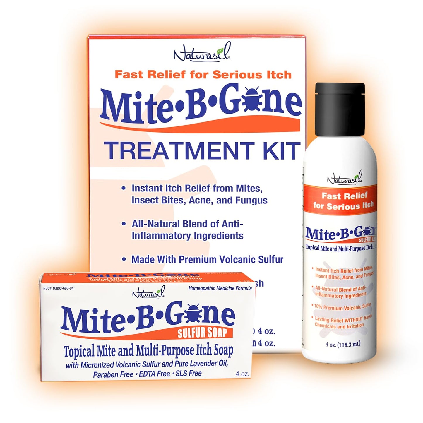 Naturasil Mite-B-Gone Mite Treatment Lotion & Soap – Natural Itch Relief for Acne & Bug Bites