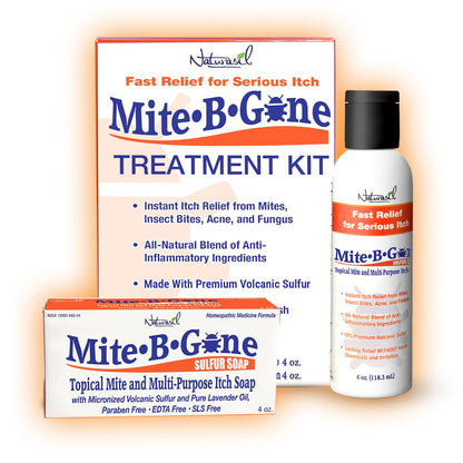 Naturasil Mite-B-Gone Mite Treatment Lotion & Soap – Natural Itch Relief for Acne & Bug Bites