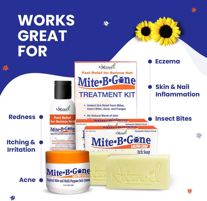Naturasil Mite-B-Gone Mite Treatment Lotion & Soap – Natural Itch Relief for Acne & Bug Bites