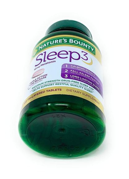 Nature's Bounty Sleep3 10mg Melatonin - 120 Tablets | Time-Release, Drug-Free