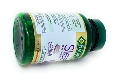 Nature's Bounty Sleep3 10mg Melatonin - 120 Tablets | Time-Release, Drug-Free