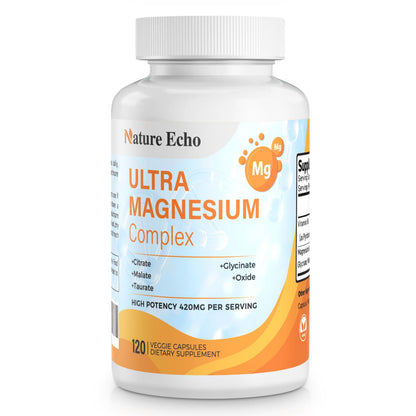 Nature Echo 6-in-1 Magnesium 420mg – Glycinate, Malate, Taurate, Citrate, Oxide + B6