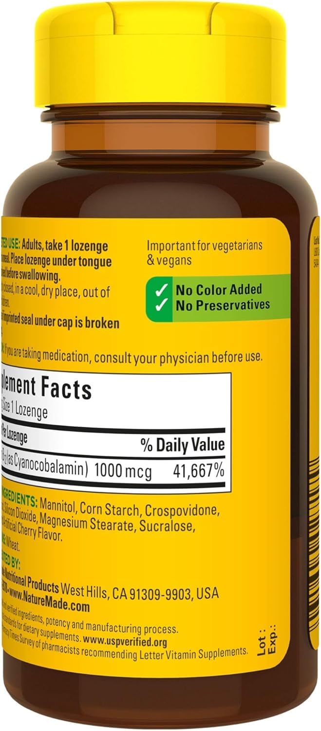 Nature Made Vitamin B-12 1000 mcg Sublingual – 150-Count Pack (3 Bottles)