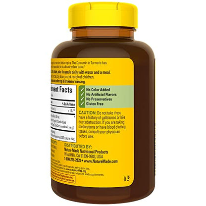 Nature Made Turmeric Curcumin 500 mg – Antioxidant Support, 120 Capsules