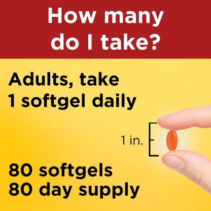 Nature Made CoQ10 200 mg - 80 Softgels | Heart Health & Cellular Energy