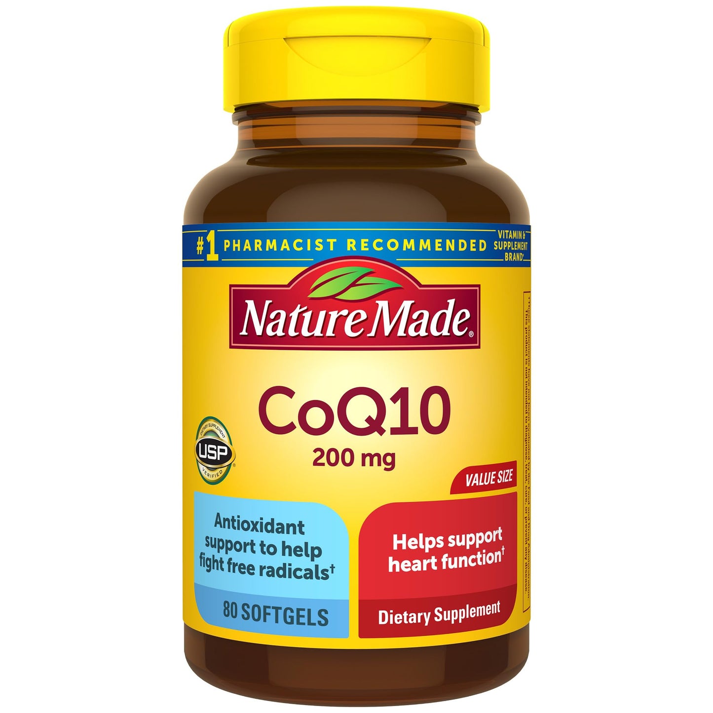 Nature Made CoQ10 200 mg - 80 Softgels | Heart Health & Cellular Energy