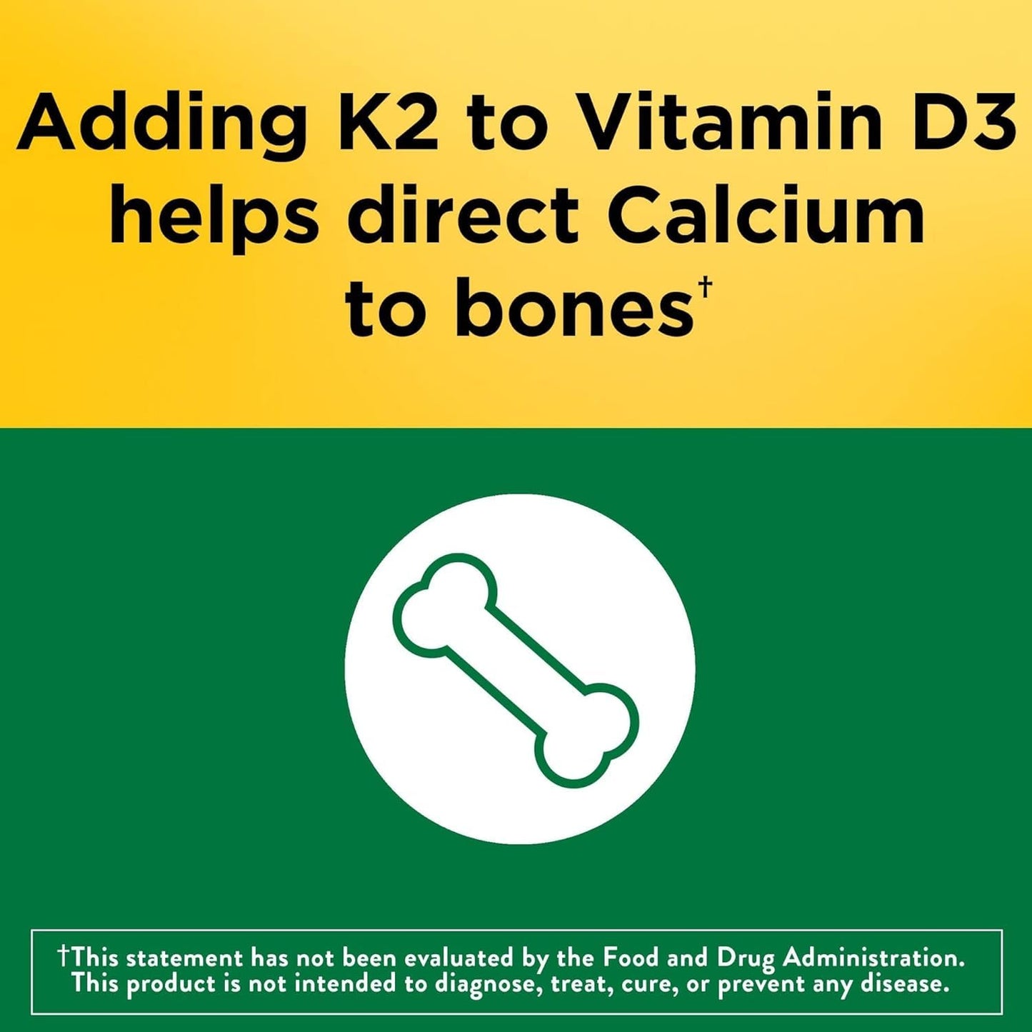 Nature Made Vitamin D3 + K2 5000 IU (125 mcg) – Pack of 2