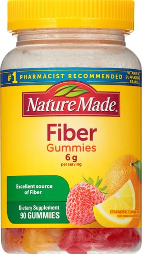 Nature Made Fiber 6 g Gummies – Digestive Health Support, 90 Count (30 Day Supply)