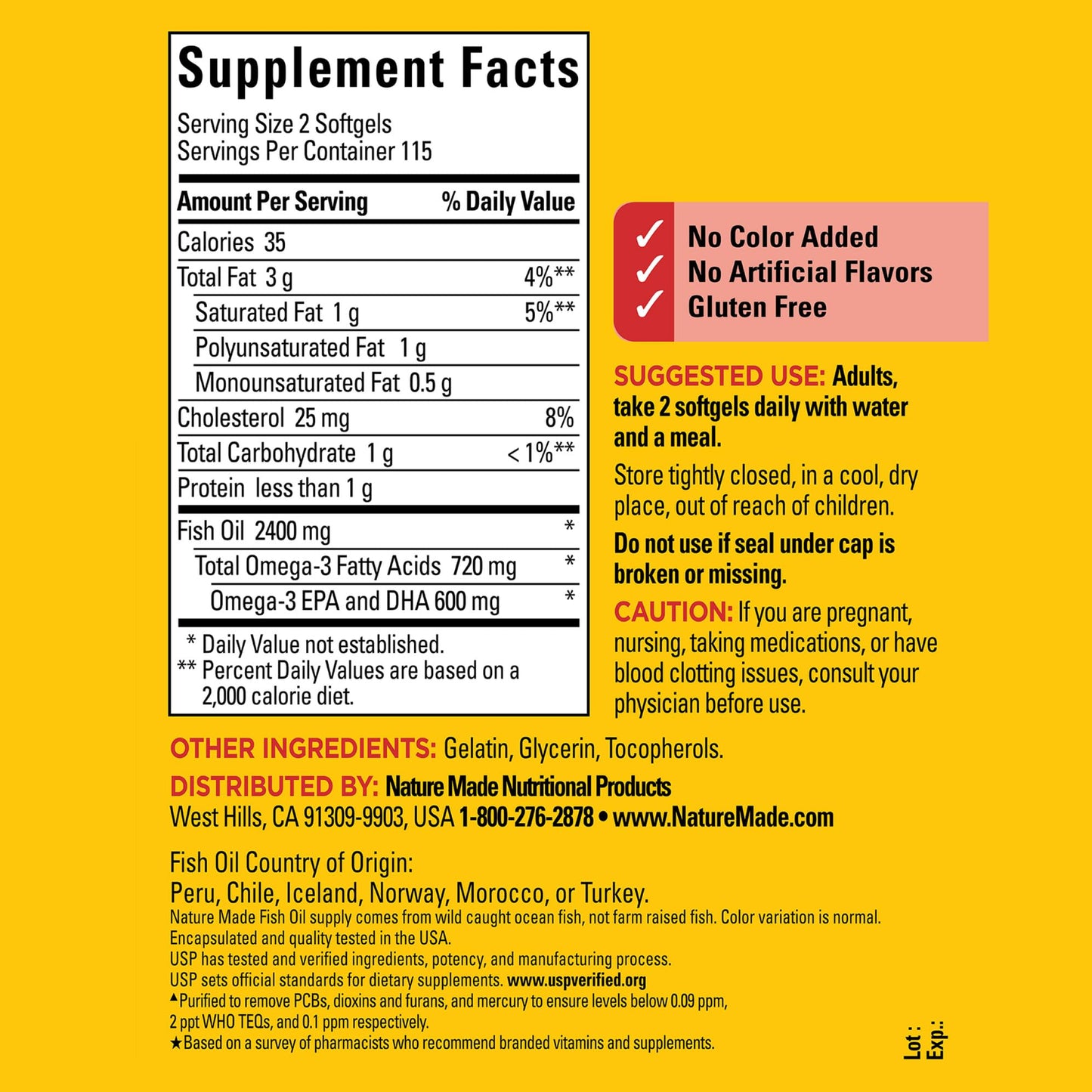 Nature Made Fish Oil 1200 mg Softgels | Omega-3 EPA/DHA 230-count for Heart Health