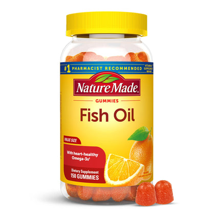 Nature Made Fish Oil Omega-3 Gummies - Heart Health (150 Count, 75-Day Supply)