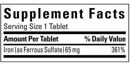 Nature Made Iron 65 mg | 325 mg Ferrous Sulfate | 365 Tablets