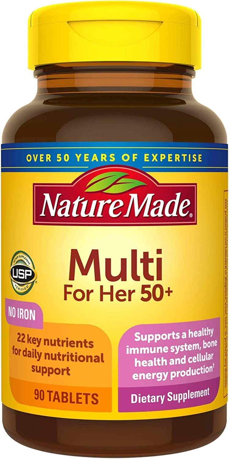 Nature Made Multi for Her 50+ Vitamin/Mineral Tablets 90 ea — Pack of 4