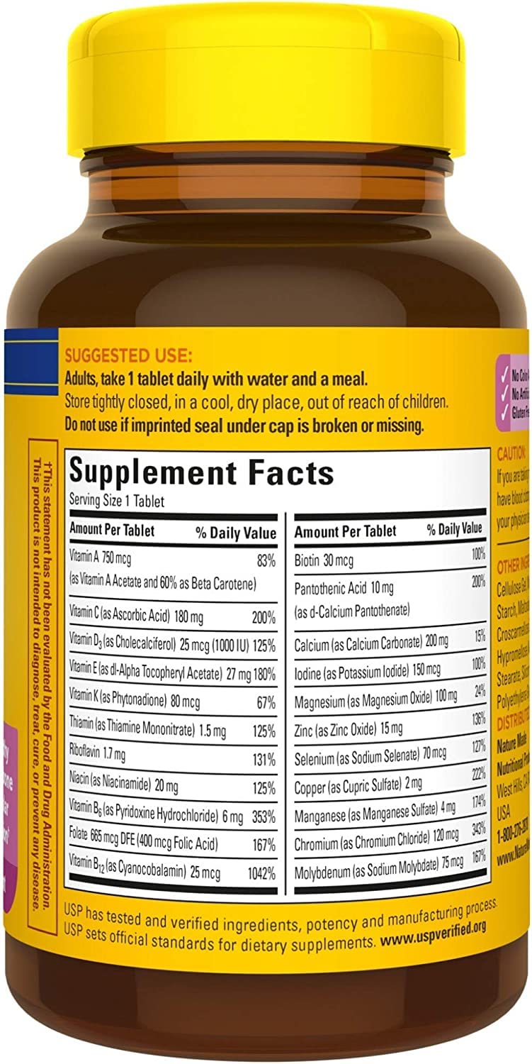 Nature Made Multi for Her 50+ Vitamin/Mineral Tablets 90 ea — Pack of 4