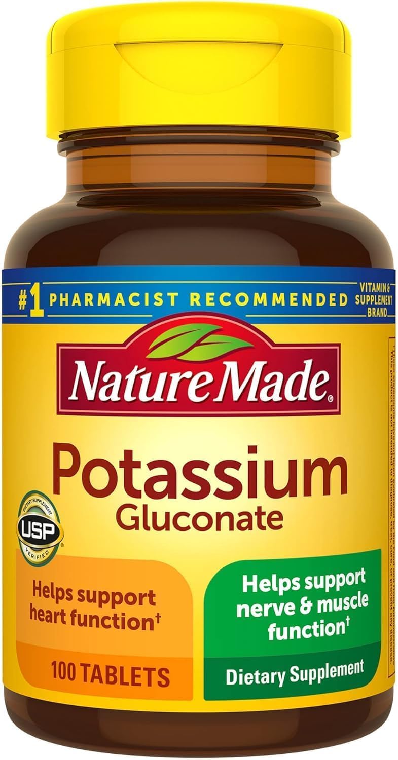 Nature Made Potassium Gluconate 550mg – 100 Tablets (Pack of 5)